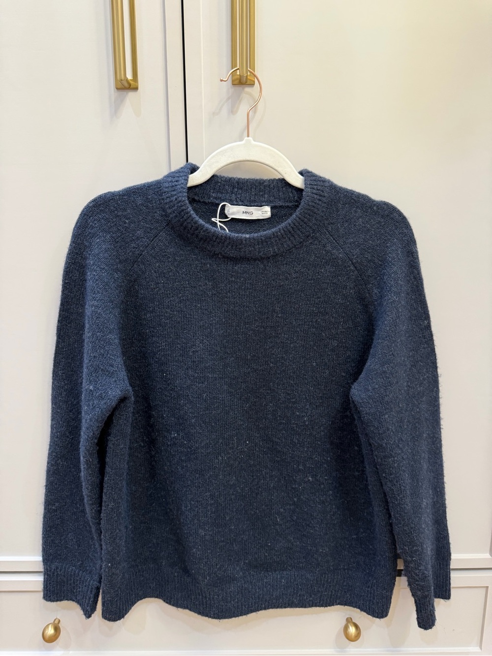 Mango Navy Blue Crewneck Sweater